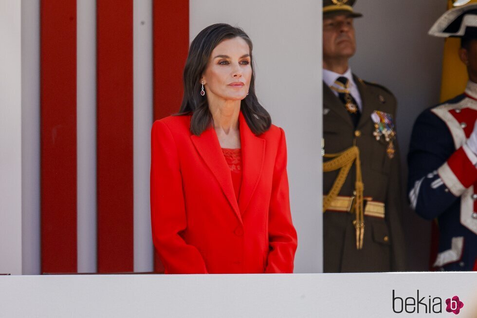 La Reina Letizia en el desfile de las Fuerzas Armada en Oviedo