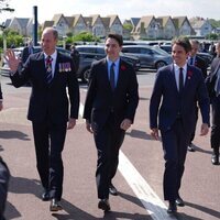 El Príncipe Guillermo, Justin Trudeau y Gabriel Attal en el 80 aniversario del Desembarco de Normandía