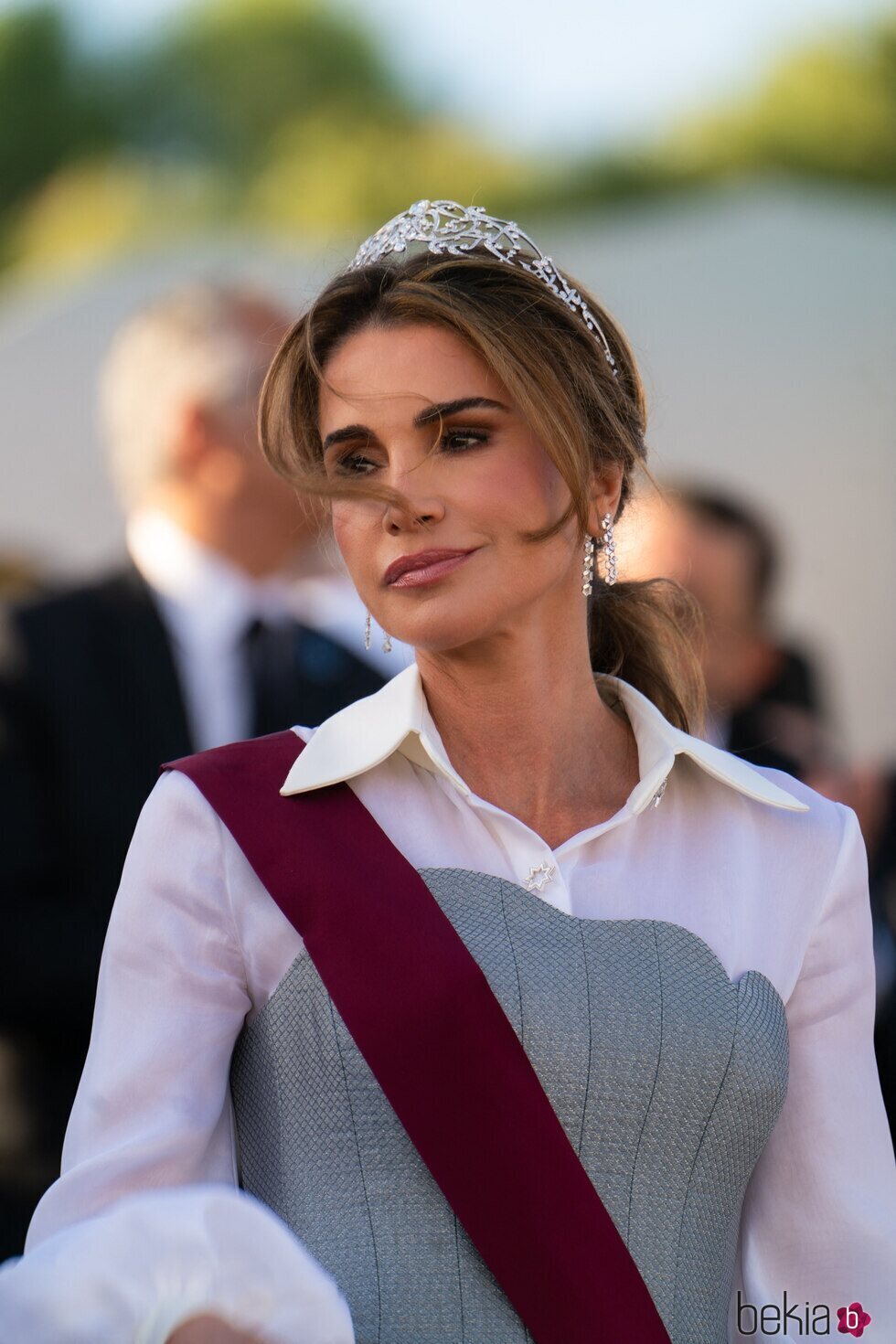 Rania de Jordania con la Tiara Árabe en el Jubileo de Plata de Abdalá de Jordania