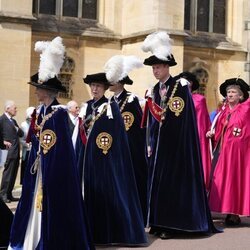 La Duquesa de Gloucester, la Princesa Ana y el Príncipe Guillermo en la procesión de la Orden de la Jarretera 2024