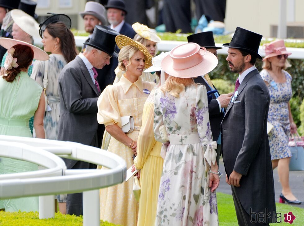 Zara Phillips, Lady Gabriella Windsor y Philippos de Grecia en Ascot 2024