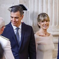 Pedro Sánchez y Begoña Gómez en la celebración del décimo aniversario del reinado de Felipe VI