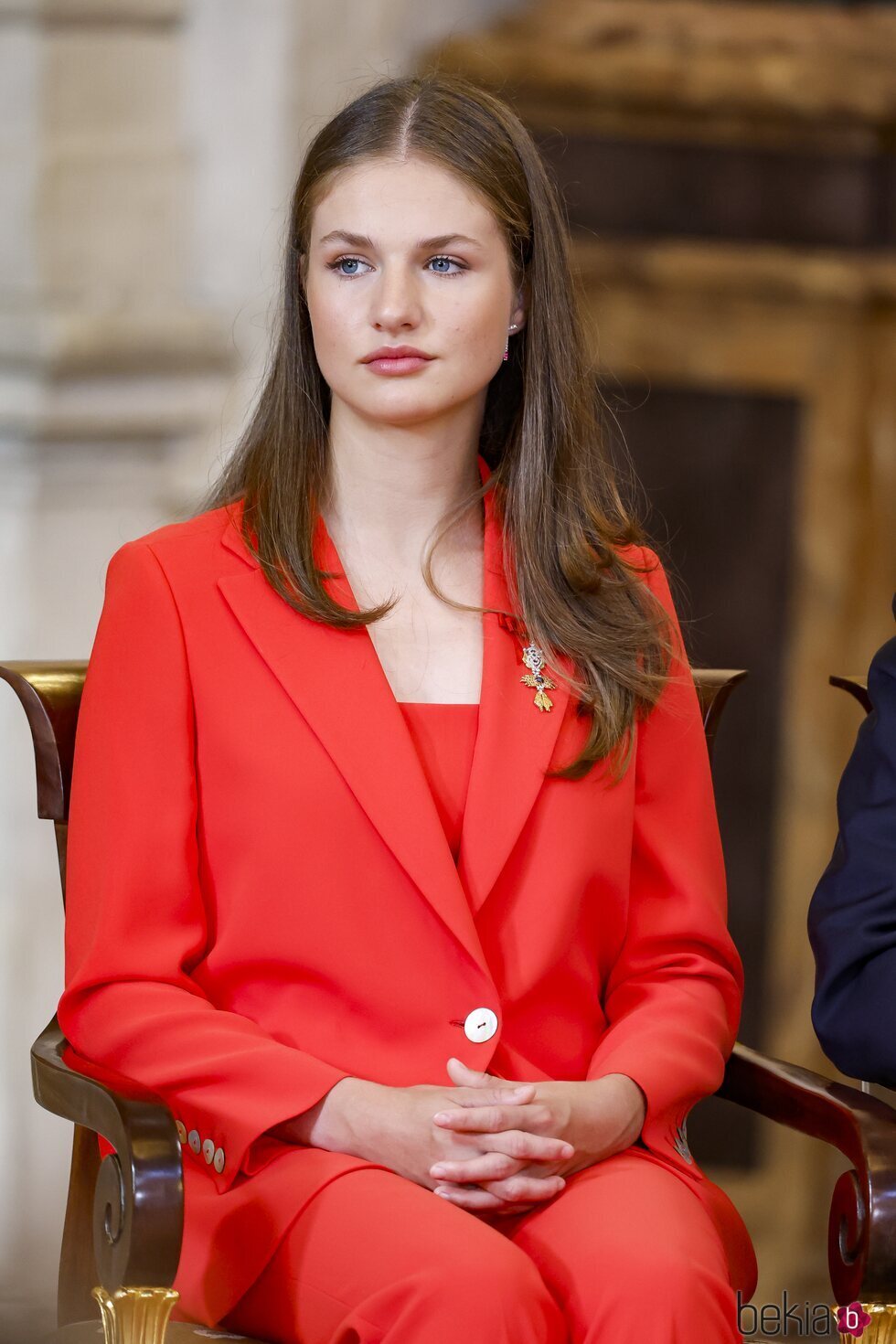 La Princesa Leonor acto de condecoración del mérito civil durante la celebración del décimo aniversario del reinado de Felipe VI