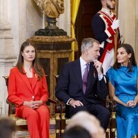 Los Reyes Felipe y Letizia, la Princesa Leonor y la Infanta Sofía en la condecoración del Mérito Civil en el décimo aniversario de reinado de Felipe VI