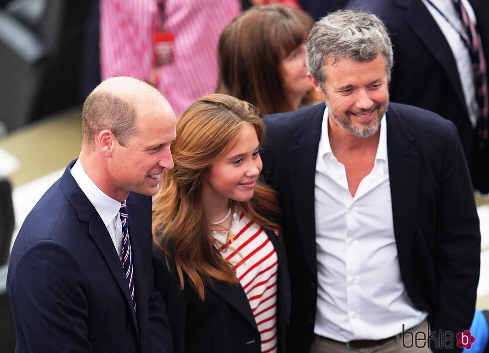 El Príncipe Guillermo con Federico de Dinamarca y su hija Josephine de Dinamarca en la Eurocopa 2024