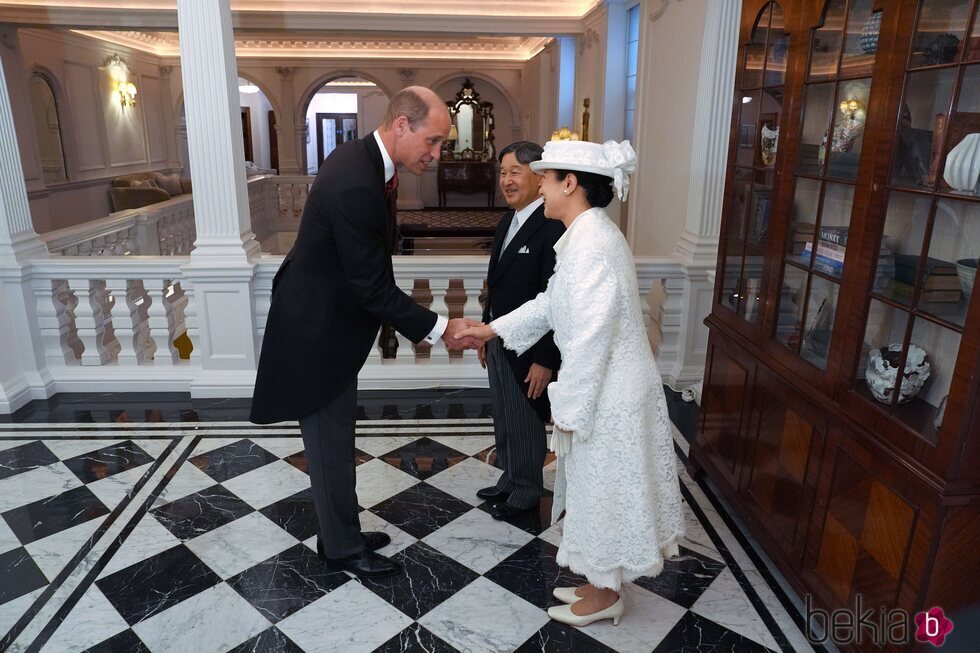 El Príncipe Guillermo saluda a Naruhito y Masako de Japón en la Visita de Estado de los Emperadores de Japón a Reino Unido