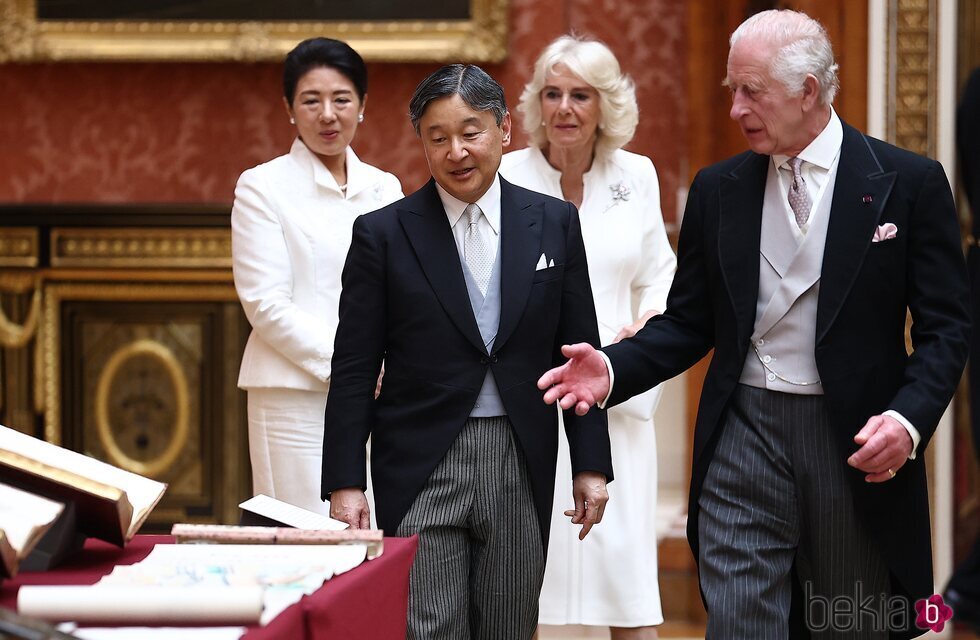 Los Reyes Carlos y Camilla y Naruhito y Masako de Japón en Buckingham Palace en la Visita de Estado de los Emperadores de Japón a Reino Unido