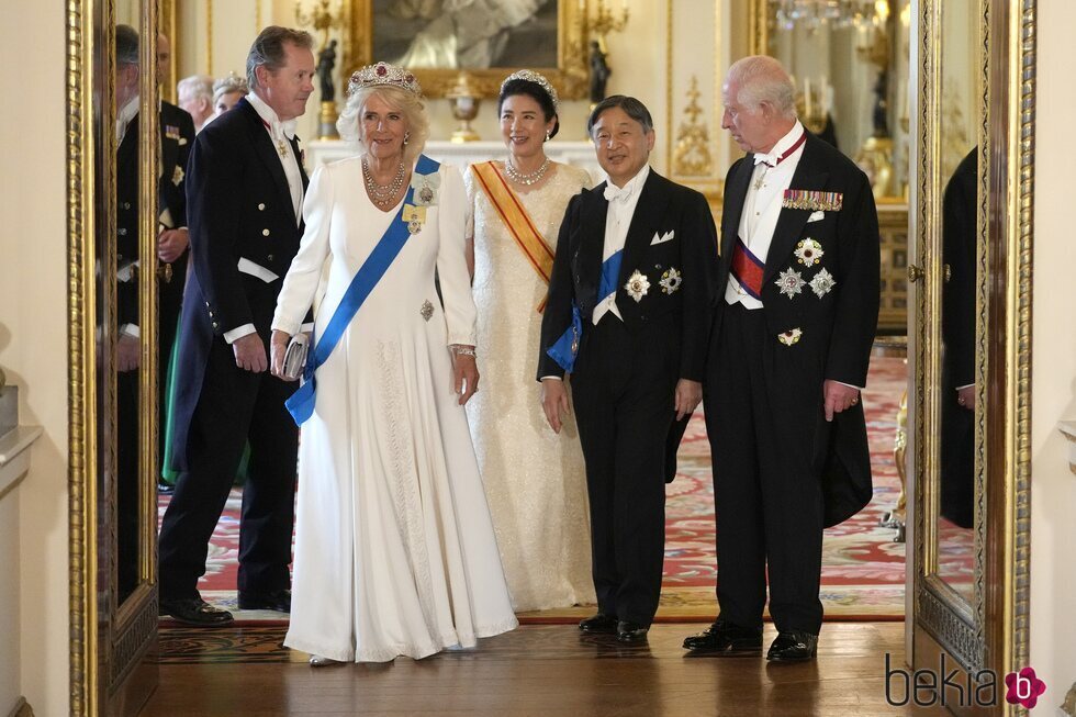 Los Reyes Carlos y Camilla y Naruhito y Masako de Japón en la cena de gala por la Visita de Estado de los Emperadores de Japón a Reino Unido