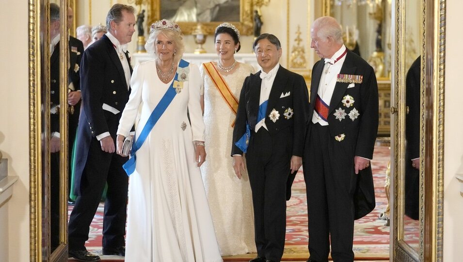 Los Reyes Carlos y Camilla y Naruhito y Masako de Japón en la cena de gala por la Visita de Estado de los Emperadores de Japón a Reino Unido