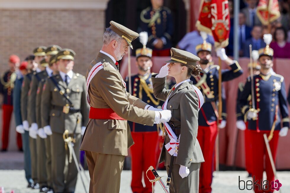 El Rey Felipe VI y la Princesa Leonor en el nombramiento a la Princesa Leonor como Dama Alférez Cadete