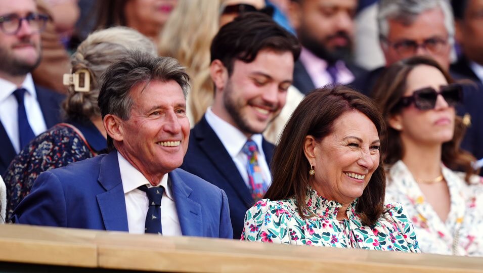 Sebastian Coe y Carole Middleton en Wimbledon 2024