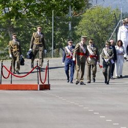 El Rey Felipe VI y la Princesa Leonor a su llegada a la entrega de Despachos en la Academia General Básica de Suboficiales de Talarn