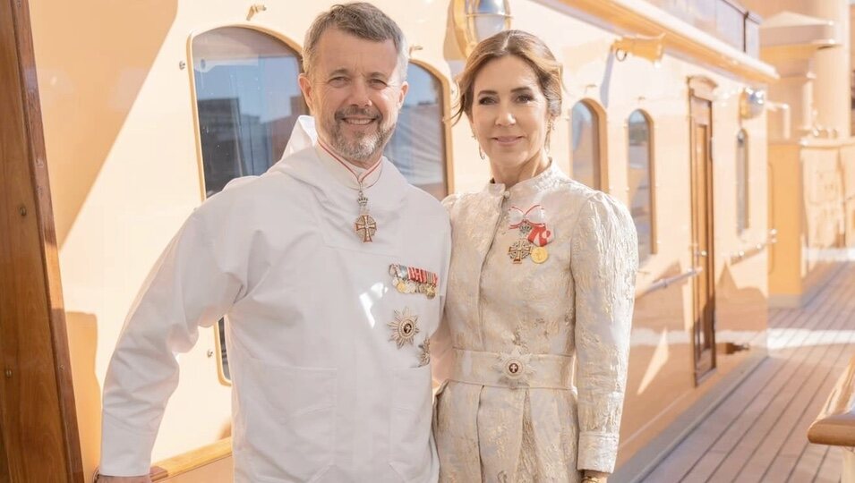 Federico y Mary de Dinamarca antes de una cena de gala en su primera visita oficial a Groenlandia como Reyes