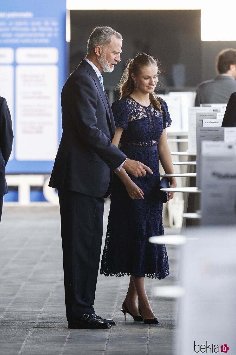 El Rey Felipe VI y la Princesa Leonor a su llegada a los Premios Princesa de Girona 2024