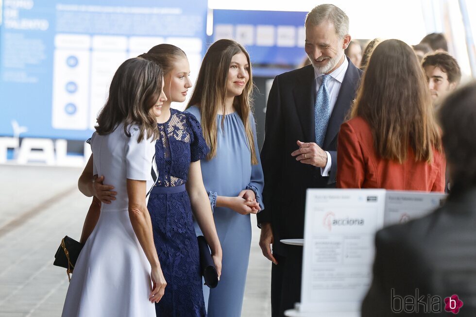 Los Reyes Felipe y Letizia, la Princesa Leonor y la Infanta Sofía a su llegada a los Premios Princesa de Girona 2024