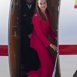 La Princesa Leonor al comienzo de su primer viaje oficial a Portugal