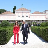 La Princesa Leonor y el Presidente de Portugal en el Palacio de Belém en el primer viaje oficial de la Princesa Leonor a Portugal