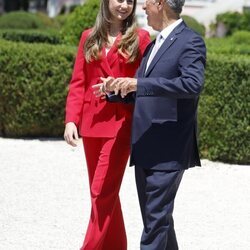 La Princesa Leonor y Marcelo Rebelo de Sousa, muy cómplices en el Palacio de Belém en el primer viaje oficial de la Princesa Leonor a Portugal