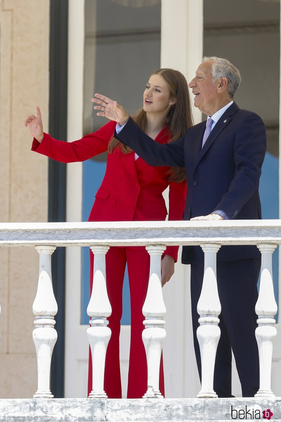 La Princesa Leonor y Marcelo Rebelo de Sousa en el Palacio de Belém en el primer viaje oficial de la Princesa Leonor a Portugal