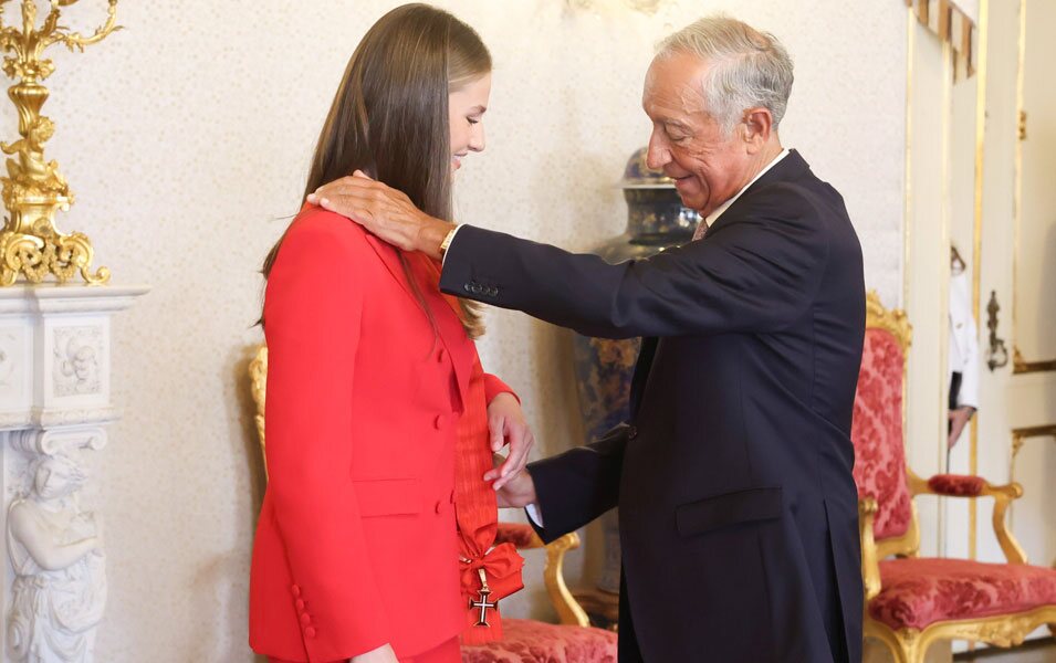 El Presidente de Portugal condecora a la Princesa Leonor con la Gran Cruz de la Orden de Cristo