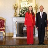 La Princesa Leonor con la banda de la Gran Cruz de la Orden de Cristo en su primer viaje oficial a Portugal