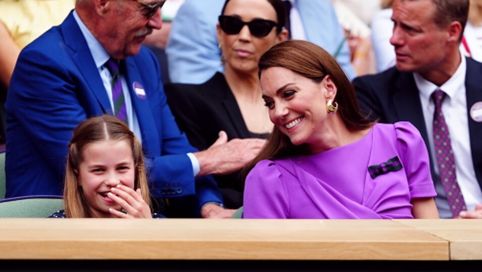 Kate Middleton y la Princesa Charlotte en la final de Wimbledon 2024