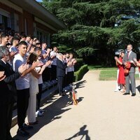 Los Reyes Felipe y Letizia y sus hijas Leonor y Sofía aplauden a la selección española de fútbol en la recepción en La Zarzuela tras ganar la Eurocopa 2024