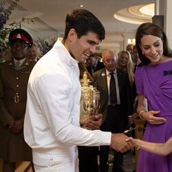 La Princesa Charlotte y Alcaraz se saludan en presencia de Kate Middleton en Wimbledon 2024