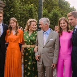 Felipe y Matilde de Bélgica y sus hijos en el Día Nacional de Bélgica 2024