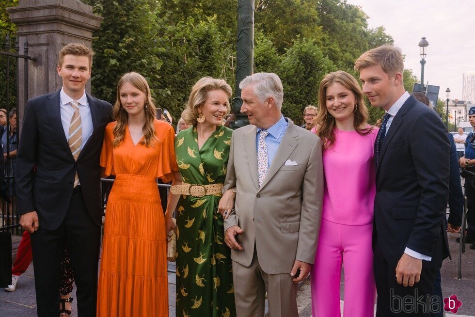 Felipe y Matilde de Bélgica y sus hijos en el Día Nacional de Bélgica 2024