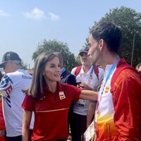 La Reina Letizia y el atleta Álvaro Martín Uriol en los Juegos Olímpicos de París 2024