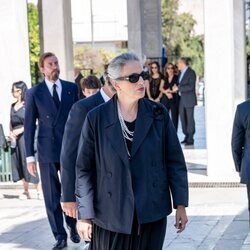 Olga de Grecia en el funeral de Miguel de Grecia