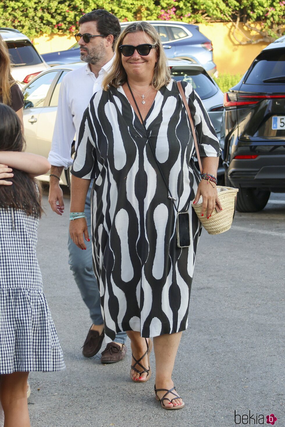 Caritina Goyanes en el funeral de su padre, Carlos Goyanes