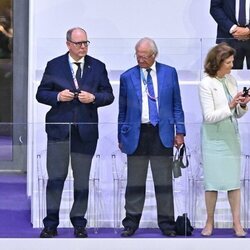 Alberto de Mónaco, Carlos Gustavo y Silvia de Suecia y la Reina Sofía en la ceremonia de clausura de los Juegos Olímpicos de París 2024