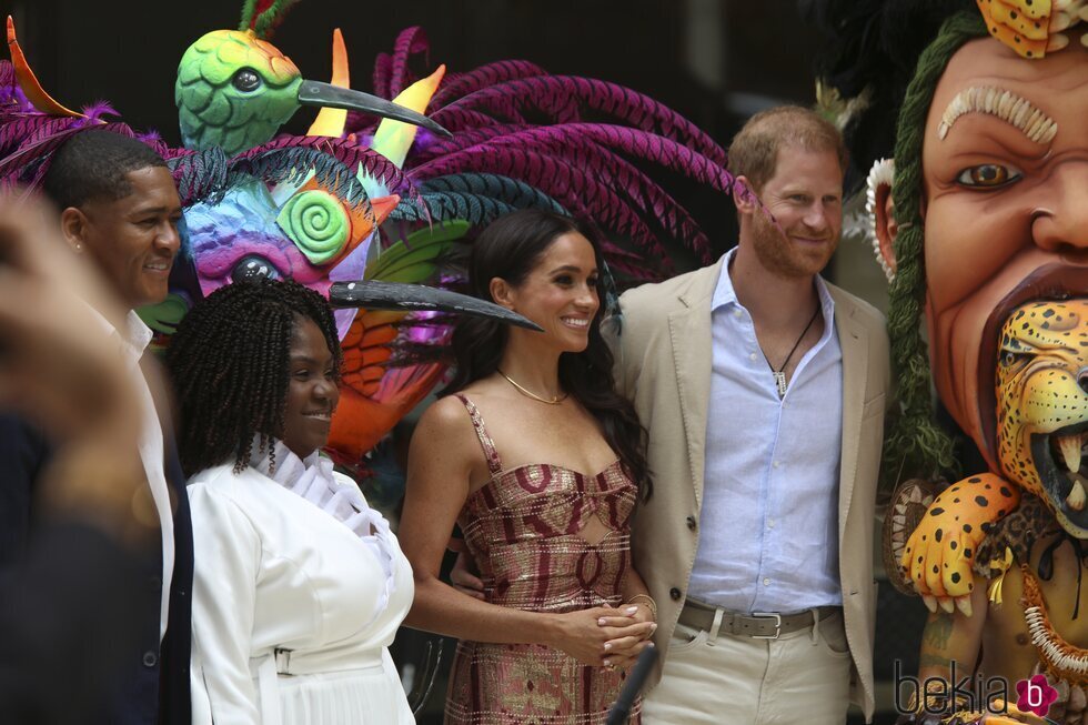 El Príncipe Harry y Meghan Markle a su llegada a Colombia en su visita en agosto 2024