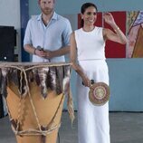 El Príncipe Harry y Meghan Markle durante su visita al pueblo de San Basilio de Palenque en Colombia