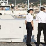 La Princesa Leonor recorriendo las instalaciones de la Escuela Naval de Marín, en Pontevedra