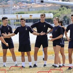 La Princesa Leonor, en una competición deportiva con sus compañeros de la Escuela Naval de Marín