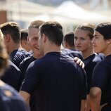 La Princesa Leonor con sus compañeros en una prueba deportiva en la Escuela Naval de Marín