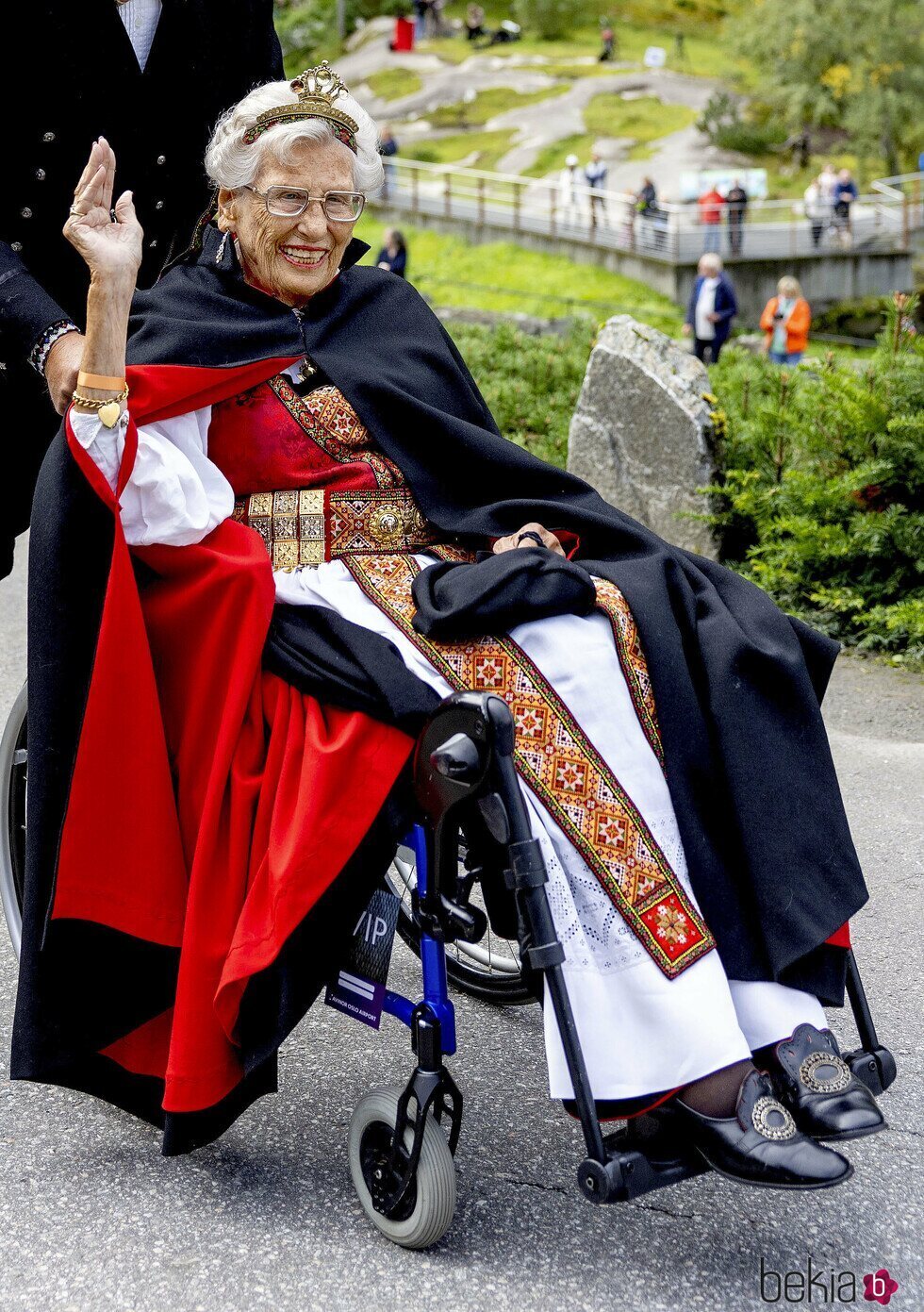 Astrid de Noruega en la boda de Marta Luisa de Noruega y Durek Verrett