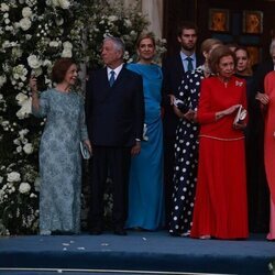 La Reina Sofía y Benedicta de Dinamarca junto a la Infanta Cristina y sus hijos en la boda de Theodora de Grecia y Matthew Kumar