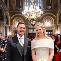 Theodora de Grecia y Matthew Kumar en su boda en la Catedral Metropolitana de Atenas