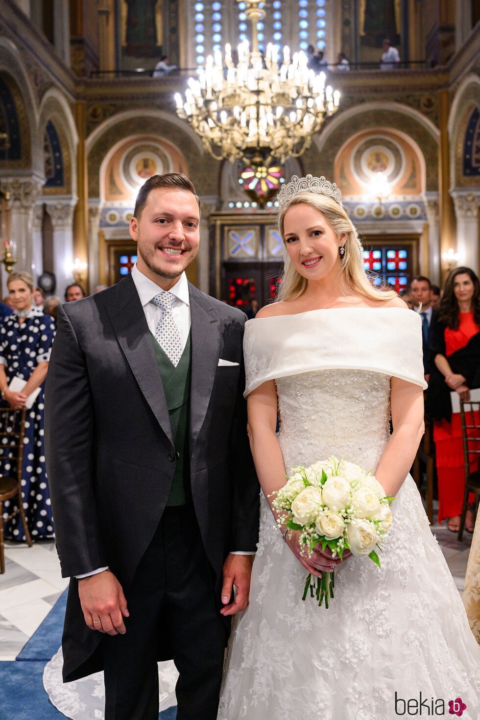 Theodora de Grecia y Matthew Kumar en su boda en la Catedral Metropolitana de Atenas