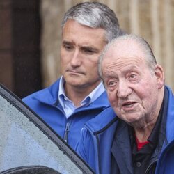 El Rey Juan Carlos tras un almuerzo con los Zurita en Sanxenxo