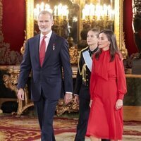 Los Reyes Felipe y Letizia y la Princesa Leonor en la recepción oficial del Día de la Hispanidad 2024