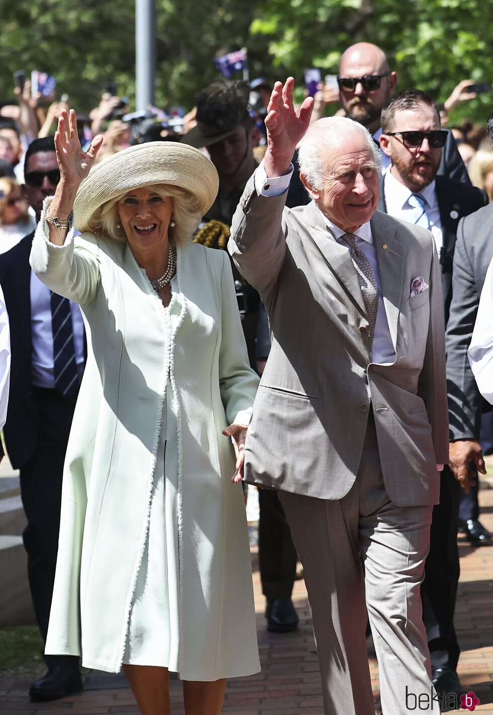 Los Reyes Carlos III y Camilla en un servicio religioso en Sídney durante su viaje oficial a Australia en octubre de 2024