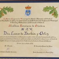 Diploma de la Princesa Leonor como Alcaldesa Honoraria de Oviedo