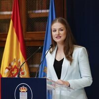 La Princesa Leonor dando su discurso en el acto de entrega de la Medalla de Asturias