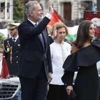 El Rey Felipe, la Reina Sofía, la Reina Letizia y la Infanta Sofía llegan a los Premios Princesa de Asturias