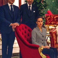 Emmanuel Macron, Mohamed VI y su hija Lalla Khadija de Marruecos en la Visita de Estado del Presidente de Francia a Marruecos